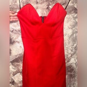 V cut mini dress red Forever 21 szs